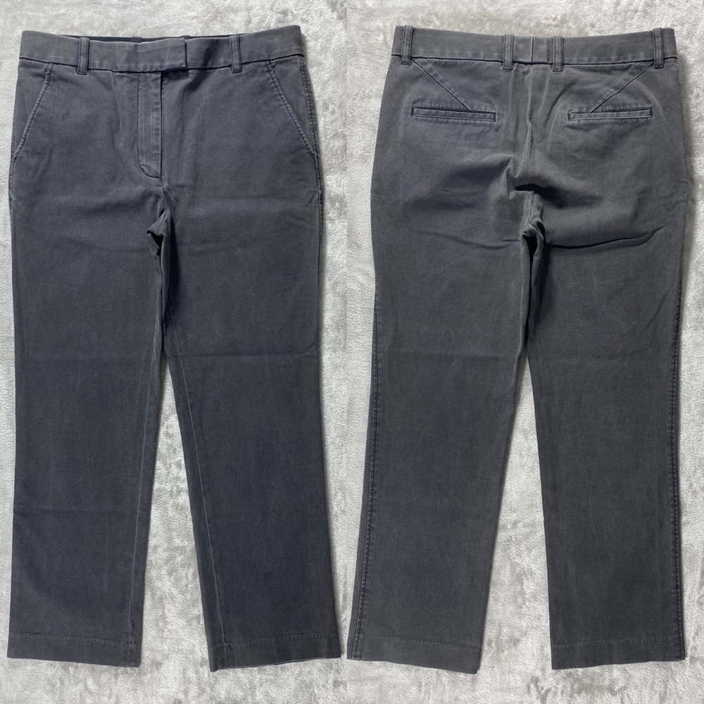 3.1 PHILLIP LIM Women's Gray Cotton Crop Chino Pants sz 8 Mid-Rise Waist 32"